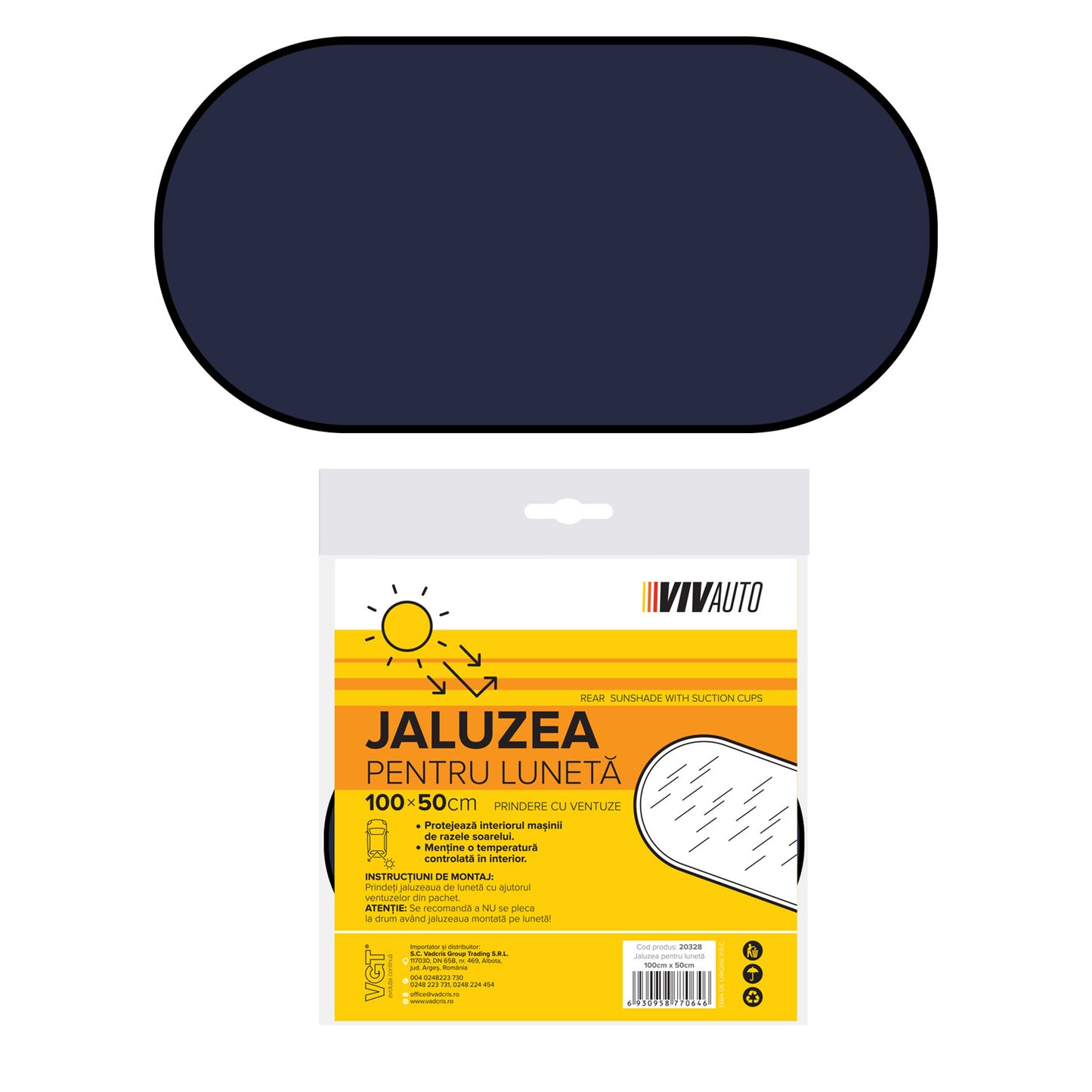 Jaluzea VivAuto pentru luneta, cu ventuza