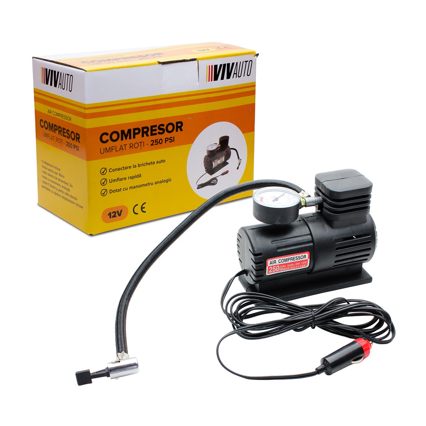 Compresor umflat roti, 250 PSI