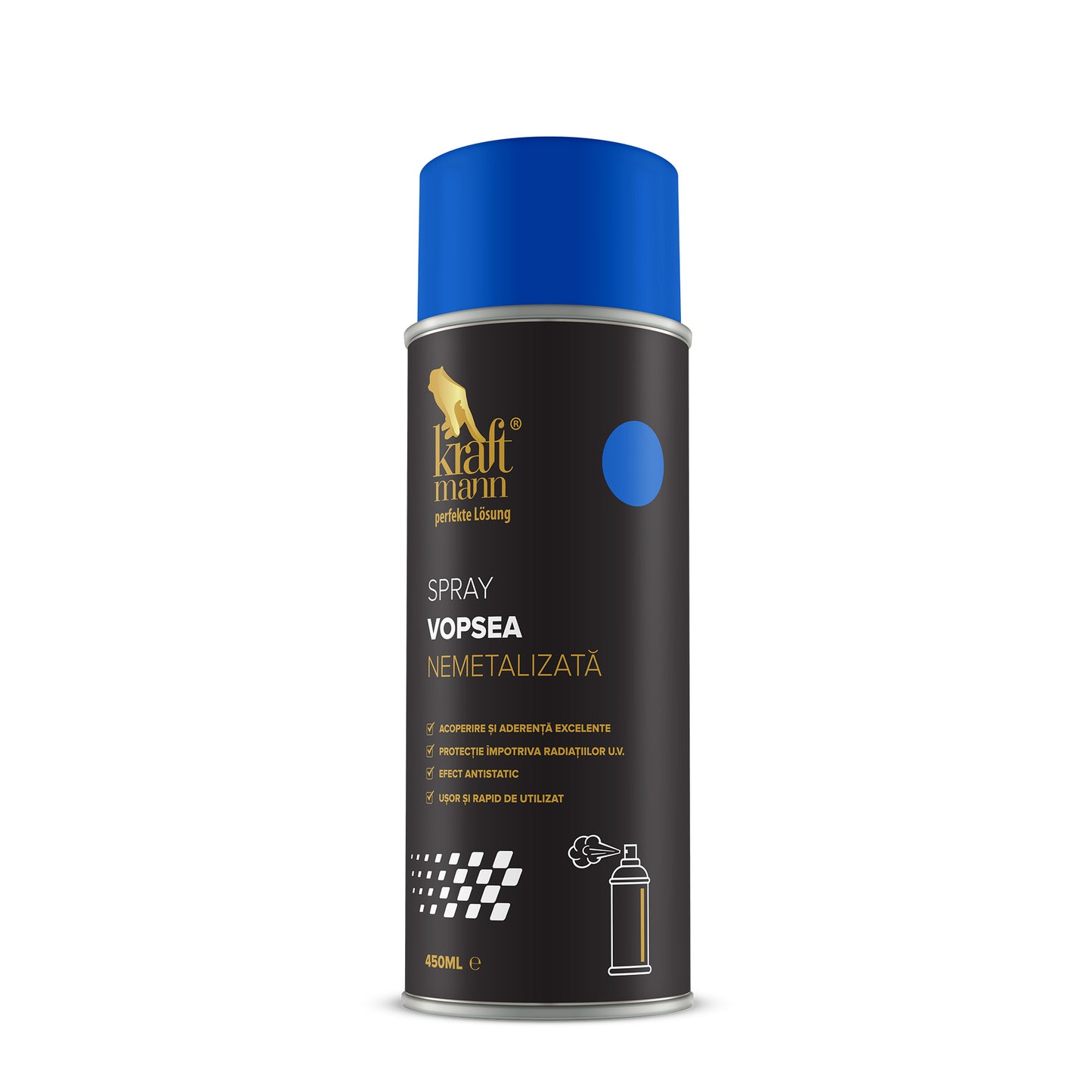 Spray vopsea nemetalizata - albastru diamant, 450ml