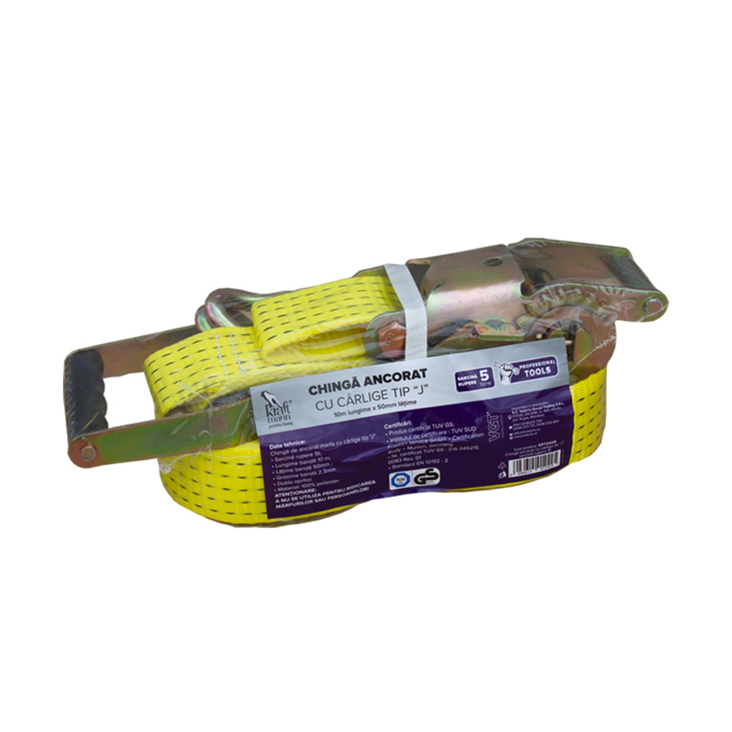 Chinga ancorat Kraftmann, sarcina maxima 5t, 10m lungime, dublu opritor
