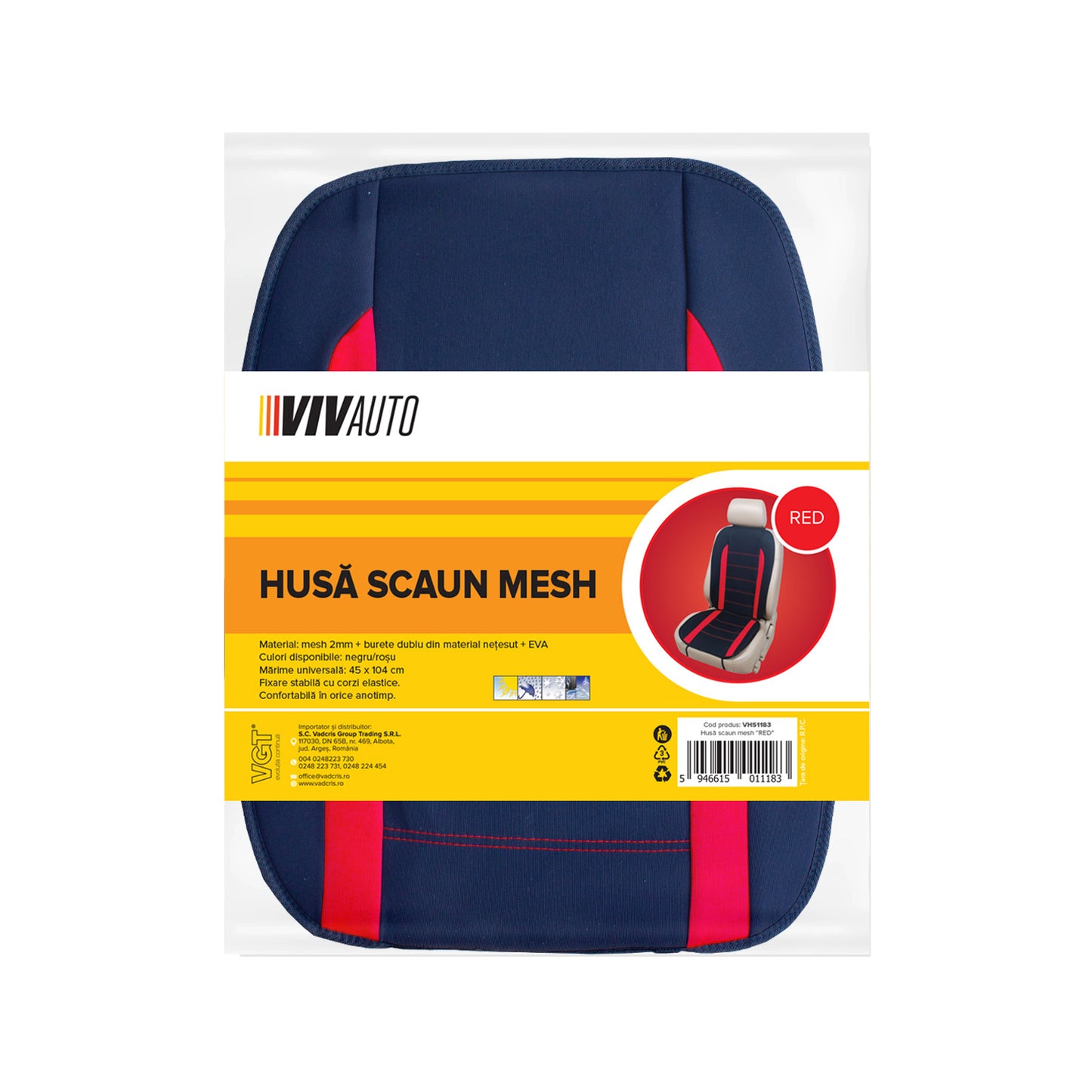 Husa scaun mesh RED VivAuto