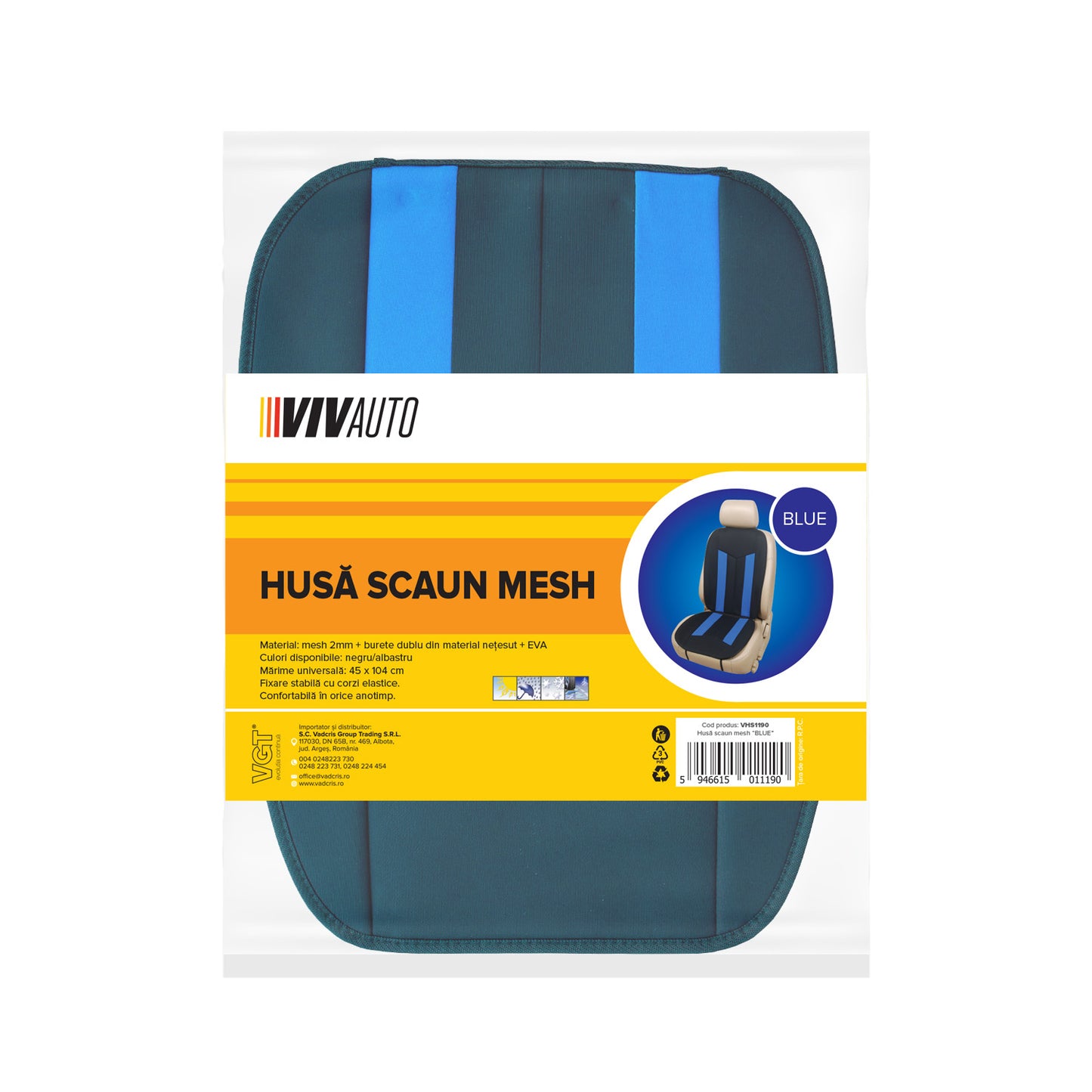 Husa scaun mesh BLUE VivAuto