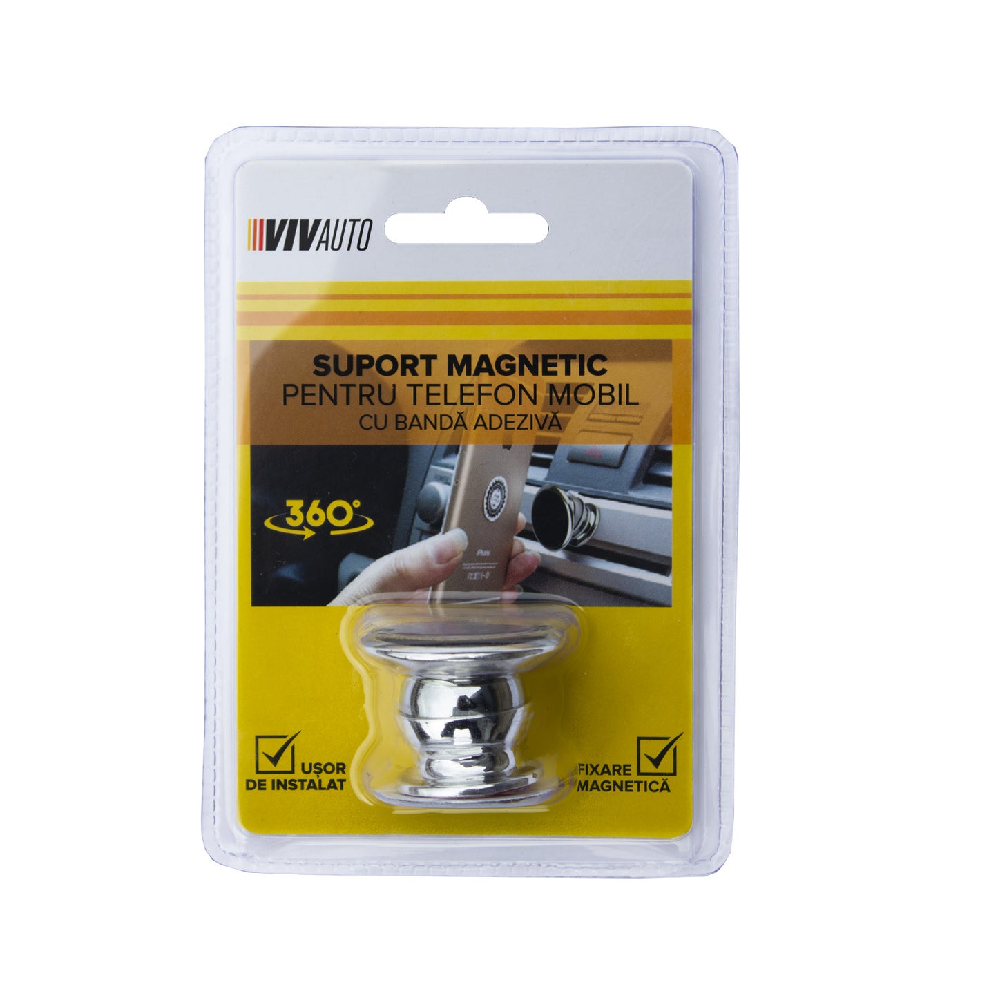 Suport magnetic pentru telefon VivAuto cu bandă adeziva