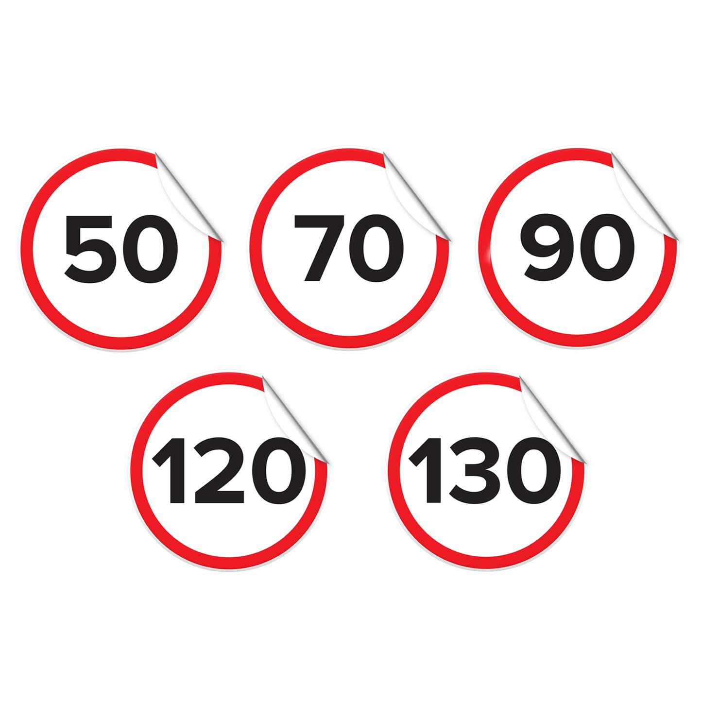 Semne limita viteza autocolante, set 5 bucati