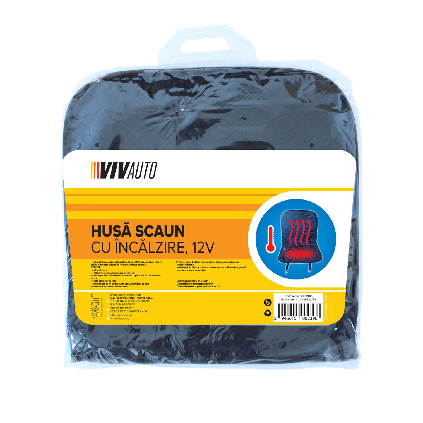 Husa scaun cu incalzire 12V VivAuto