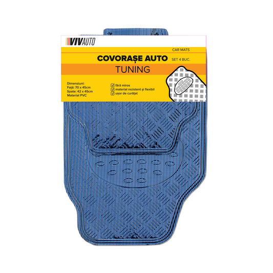 Covorase auto TUNING VivAuto, 4 buc. carbon