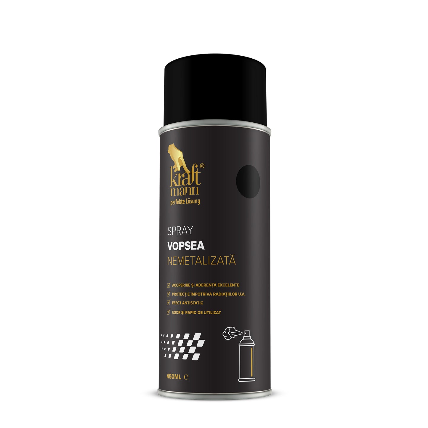 Spray vopsea nemetalizata - negru, 450ml
