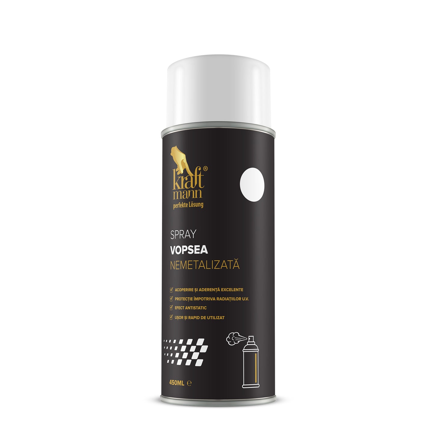 Spray vopsea nemetalizata - alb, 450ml