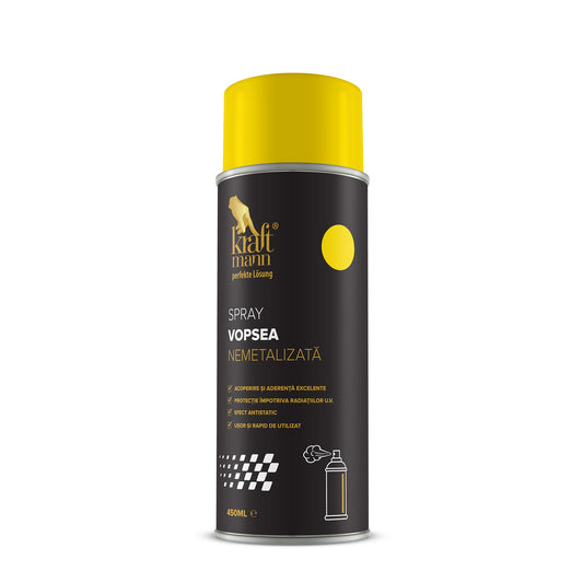 Spray vopsea nemetalizata - galben canar, 450ml