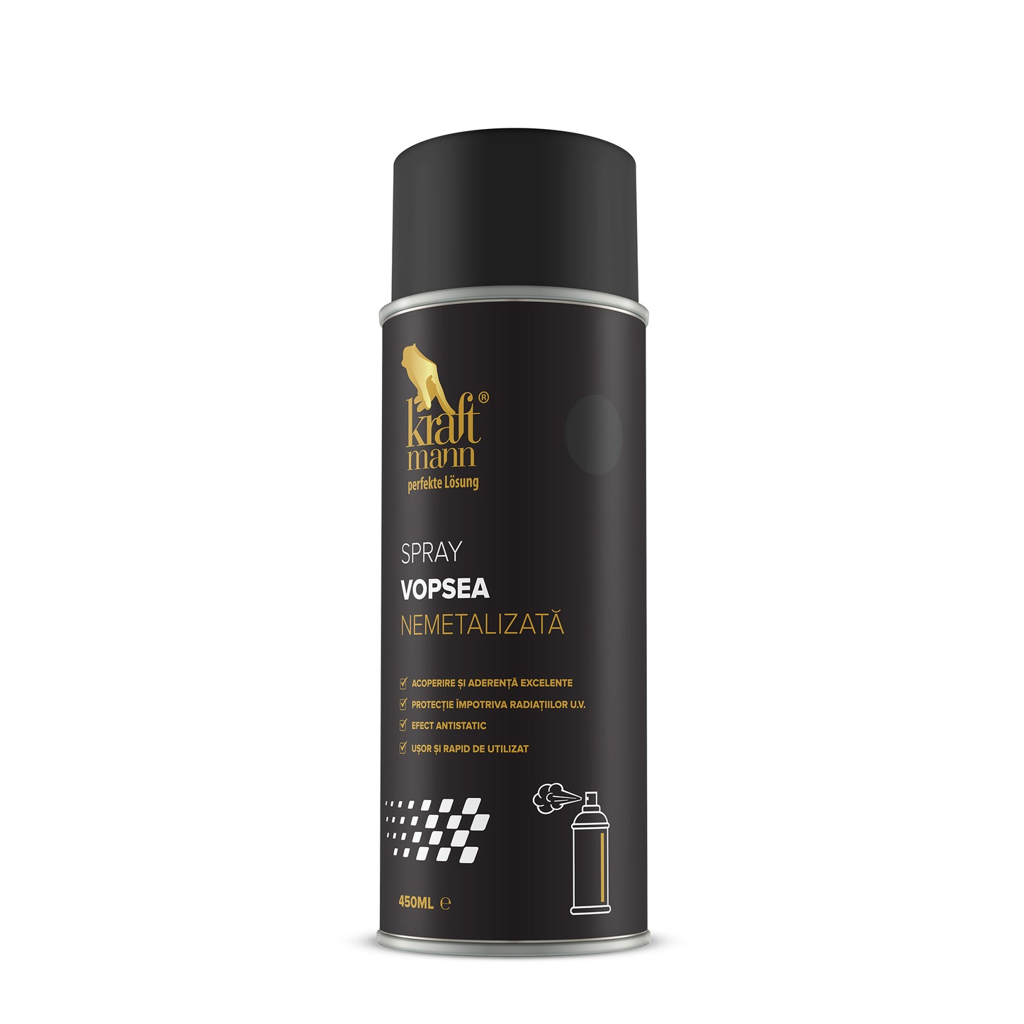 Spray vopsea nemetalizata - gri inchis, 450ml