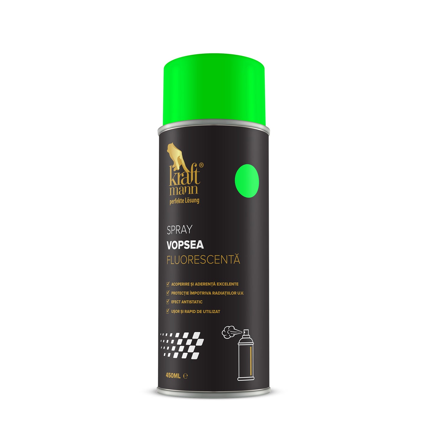 Spray vopsea fluorescenta - verde, 450ml