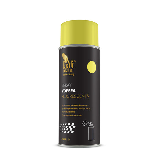 Spray vopsea fluorescenta - galben, 450ml