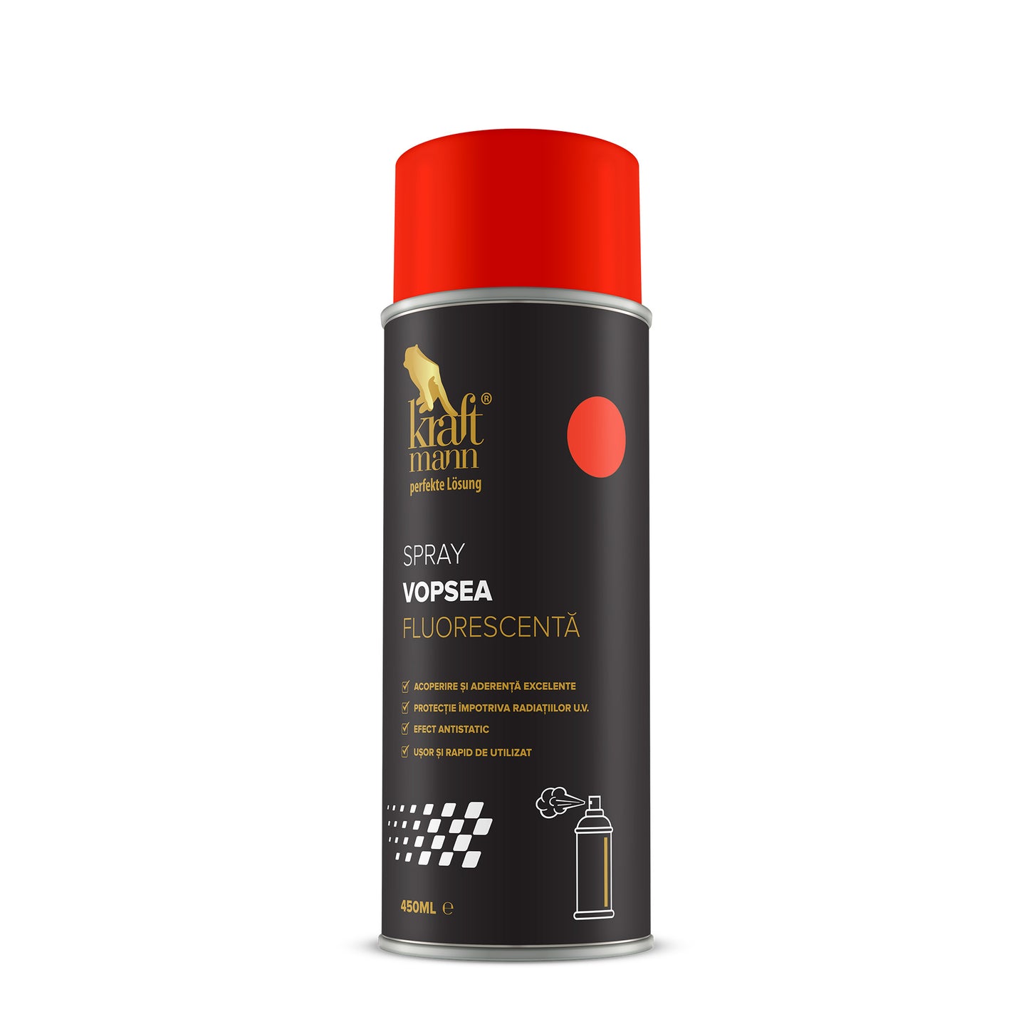 Spray vopsea fluorescenta - portocaliu, 450ml