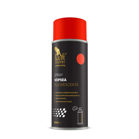 Spray vopsea fluorescenta - portocaliu, 450ml