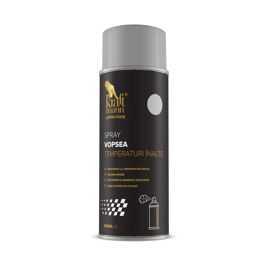 Spray vopsea temperaturi inalte - argintiu, 450ml