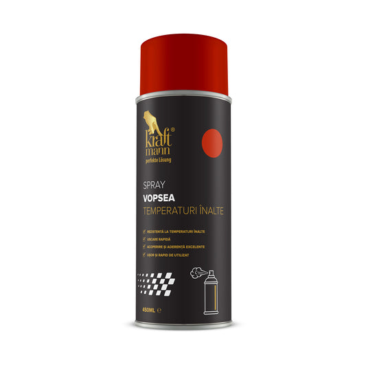 Spray vopsea temperaturi inalte - rosu, 450ml