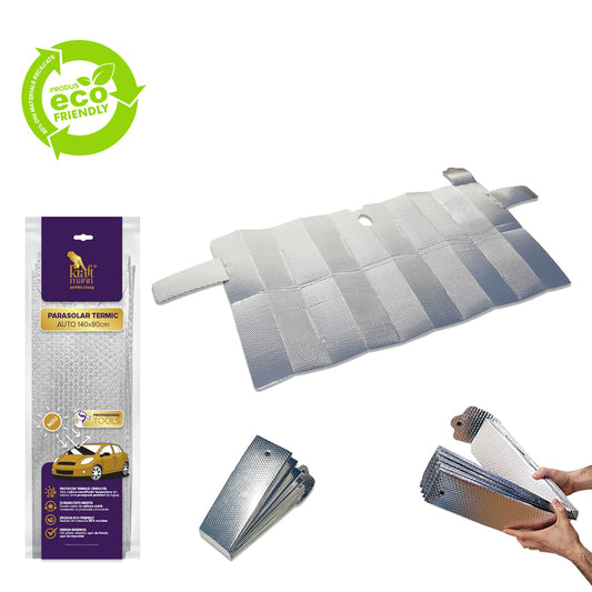Parasolar termic auto Kraftmann, cu dubla utilizare, 140x80cm