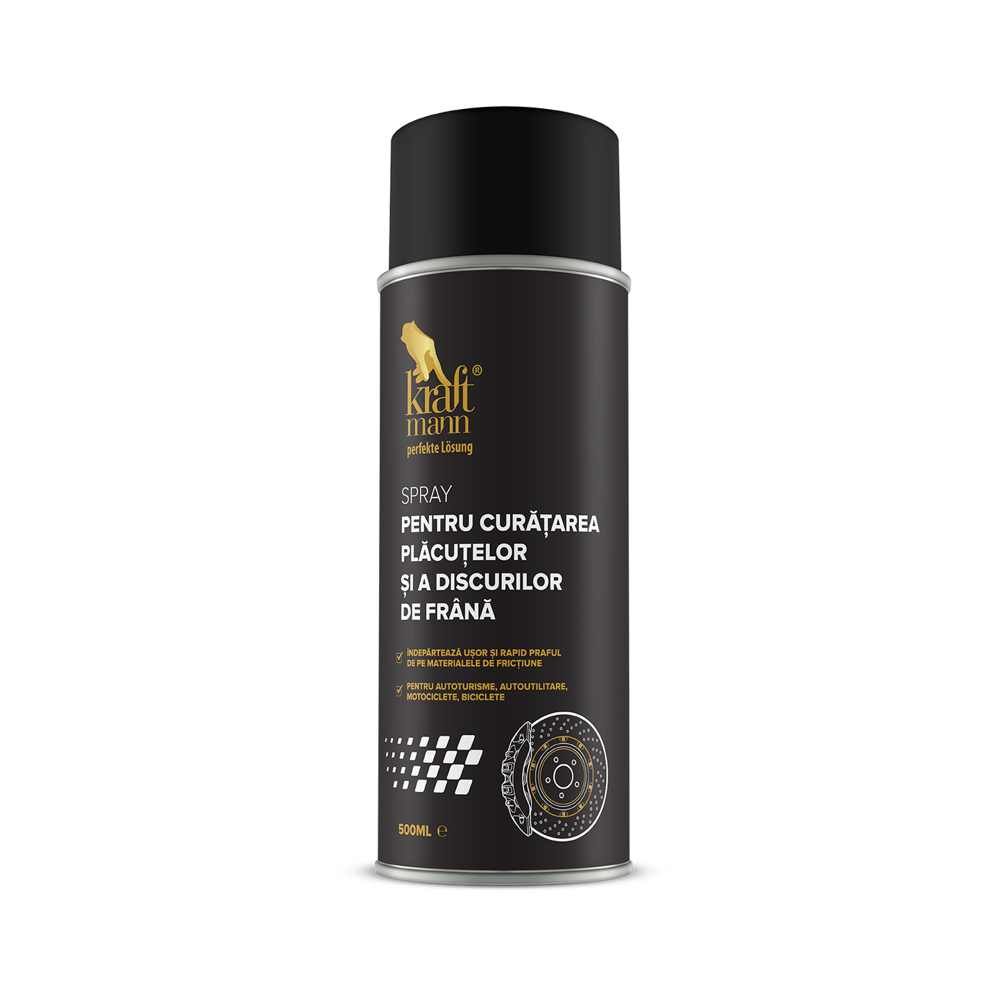 Spray pentru curatarea placutelor si a discurilor de frana Kraftmann, 500ml