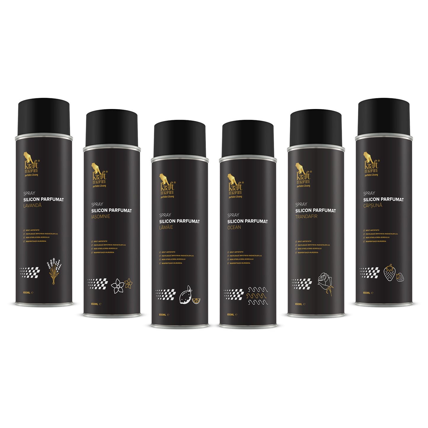 Spray silicon parfumat Kraftmann, diverse parfumuri, 650ml