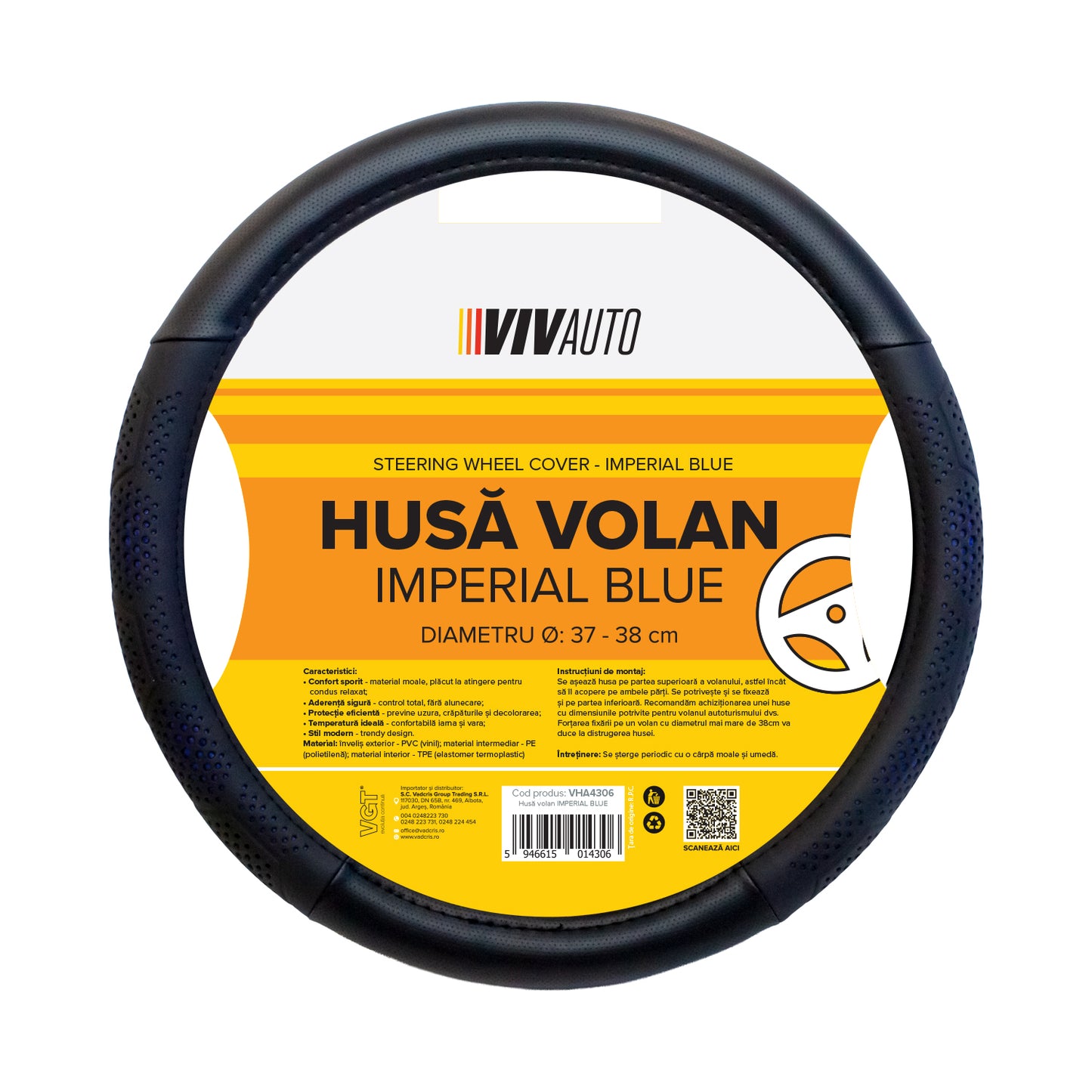 Husa volan IMPERIAL BLUE VivAuto