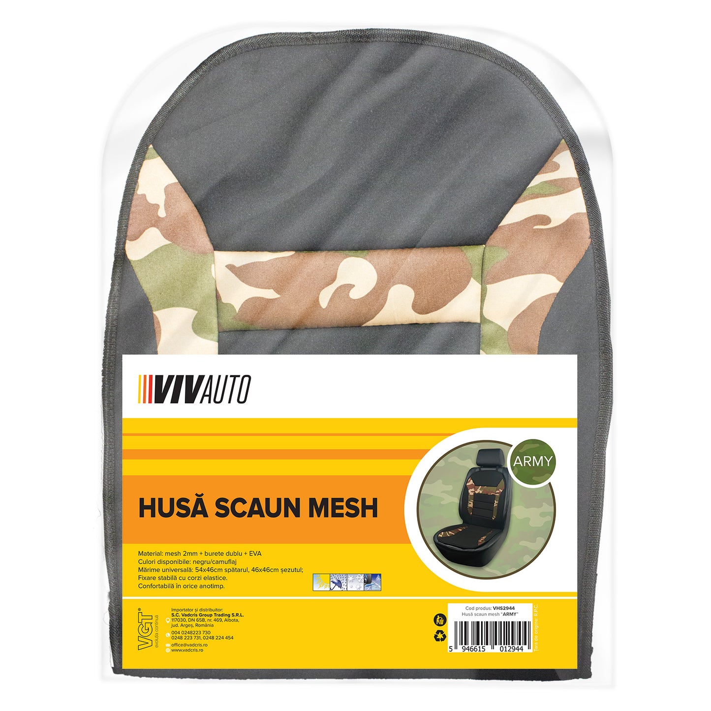 Husa scaun mesh ARMY VivAuto