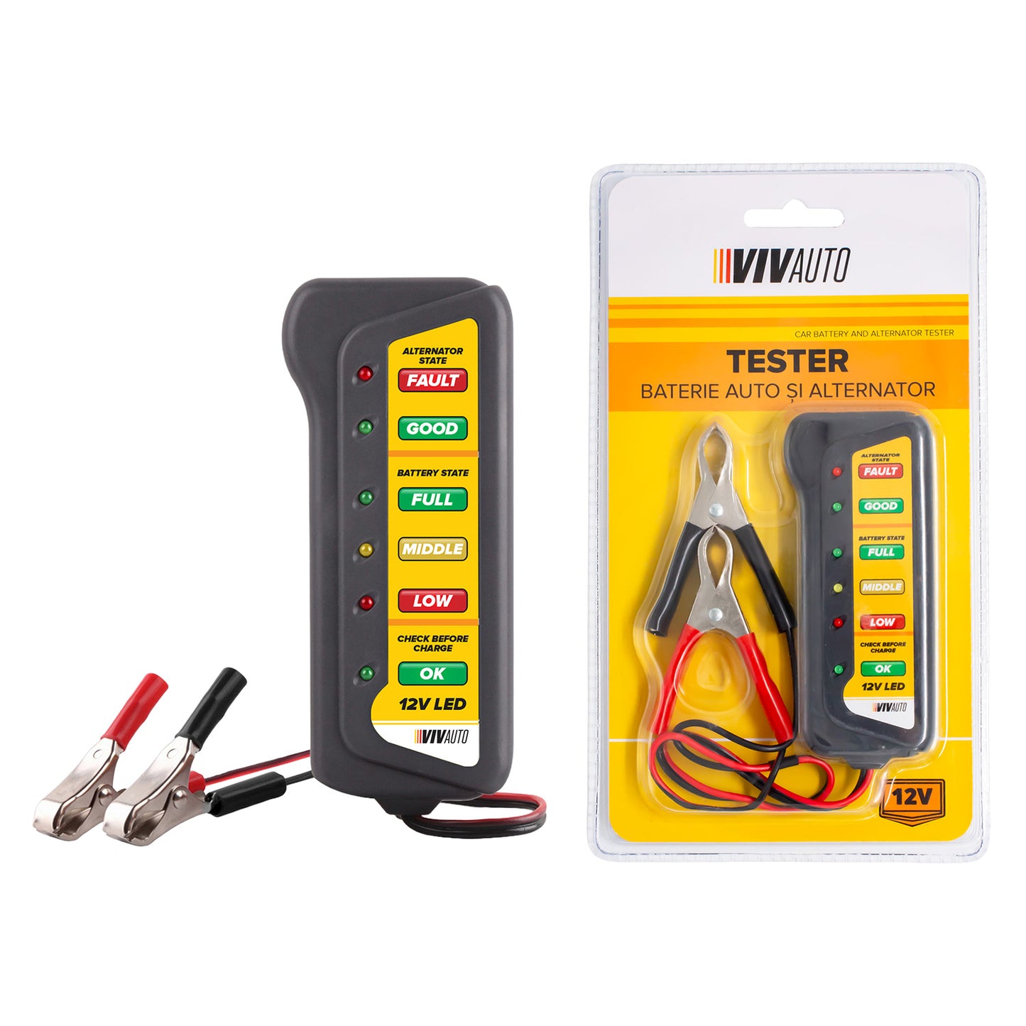 Tester baterie auto si alternator VivAuto