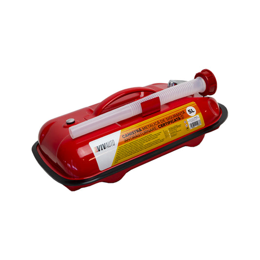 Canistra metalica VivAuto de siguranta antirasturnare 5L cu palnie