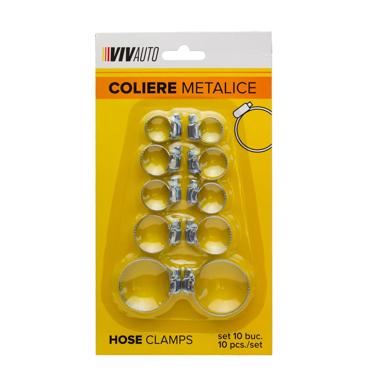 Coliere metalice VivAuto, set 10 buc./blister