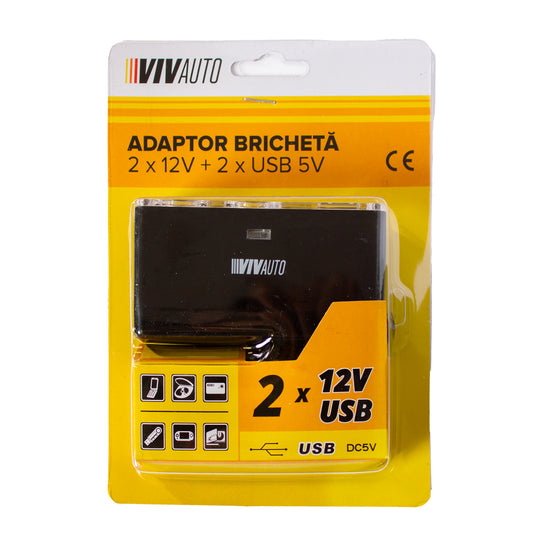 Adaptor 2 prize si 2 USB VivAuto