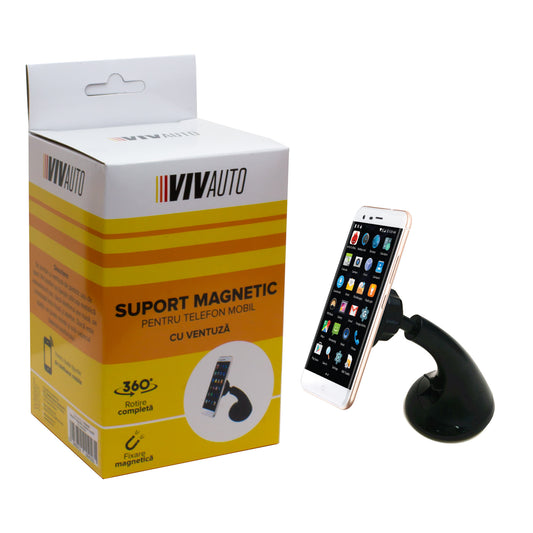 Suport magnetic pentru telefon cu ventuza VivAuto