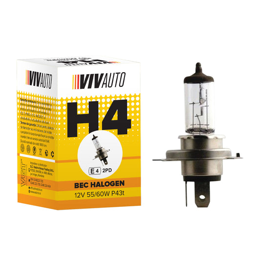 Bec halogen VivAuto  H4 12V P43T 55/60W