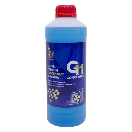 Antigel G11 premium concentrat Kraftmann, albastru, 1L